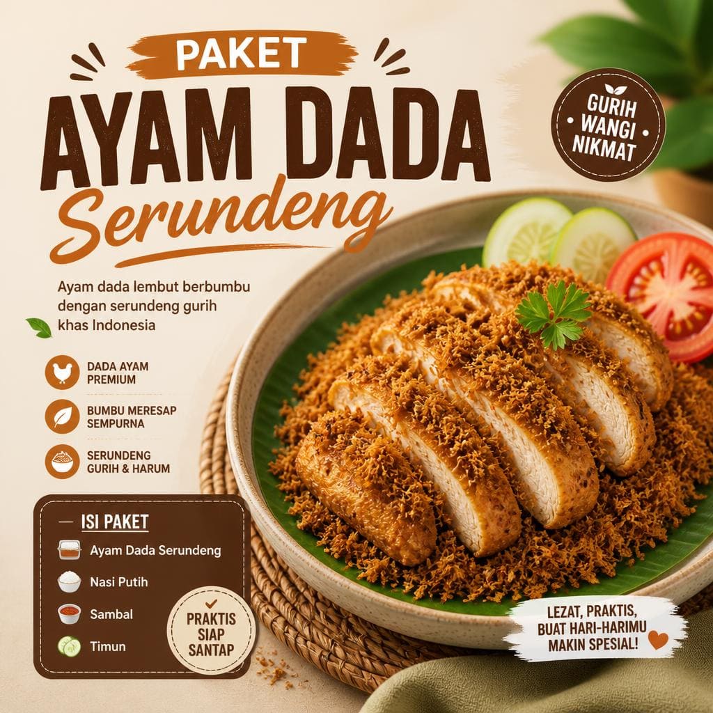 Paket Ayam Dada Serundeng